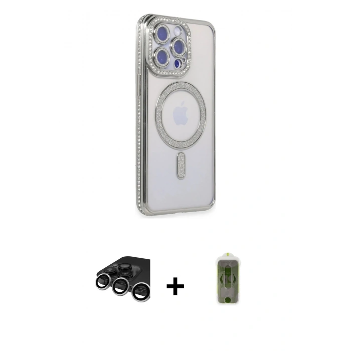 MARSİLYAN™- iPhone 15 Pro Max Kılıf Zirve Doku Prime - Siyah Joko Magic 5D Hayalet Cam + Raze Metal Kamera Lens - GS