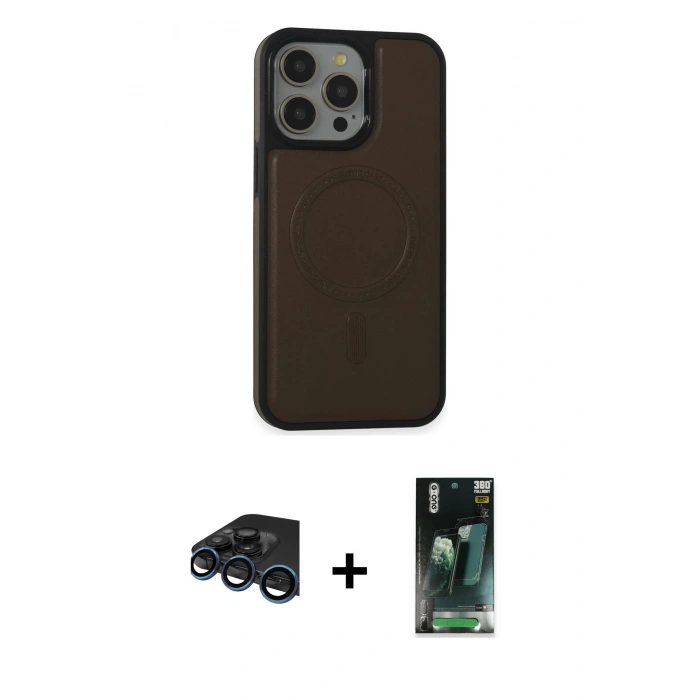MARSİLYAN™- iPhone 15 Pro Max Kılıf Zirve Işık Serisi - Şeffaf 360 Full Body Arka Koruyucu + Raze Metal Kamera Lens - LT