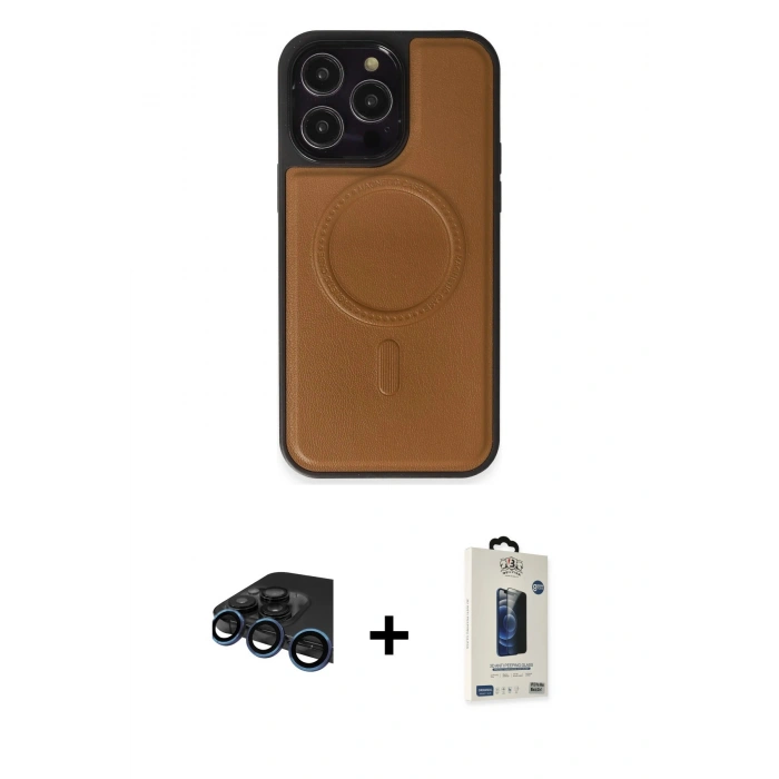 MARSİLYAN™- iPhone 15 Pro Max Kılıf Zirve Işık Serisi - Siyah Bilvis Hayalet Cam Ekran Koruyucu + Raze Metal Kamera Lens - LT