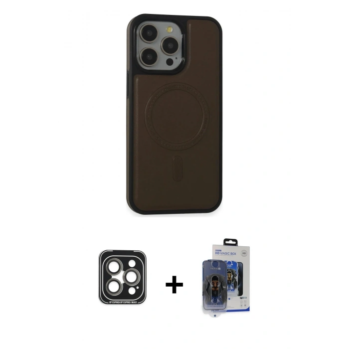 MARSİLYAN™- iPhone 15 Pro Max Kılıf Zirve Işık Serisi - Siyah Vanessa Magic Cam + PVD Metal Kamera Lens - GI