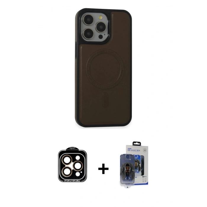 MARSİLYAN™- iPhone 15 Pro Max Kılıf Zirve Işık Serisi - Siyah Vanessa Magic Cam + PVD Metal Kamera Lens - TU