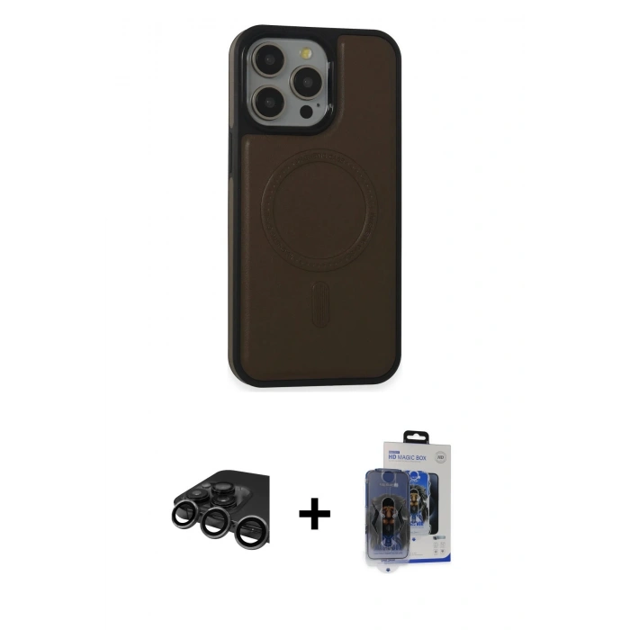 MARSİLYAN™- iPhone 15 Pro Max Kılıf Zirve Işık Serisi - Siyah Vanessa Magic Cam + Raze Metal Kamera Lens - TMGI