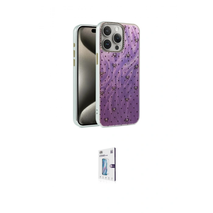 MARSİLYAN™- iPhone 15 Pro Max Kılıf Zirve Modern Prime - Siyah Bilvis 0.18mm Plus Cam Ekran Koruyucu
