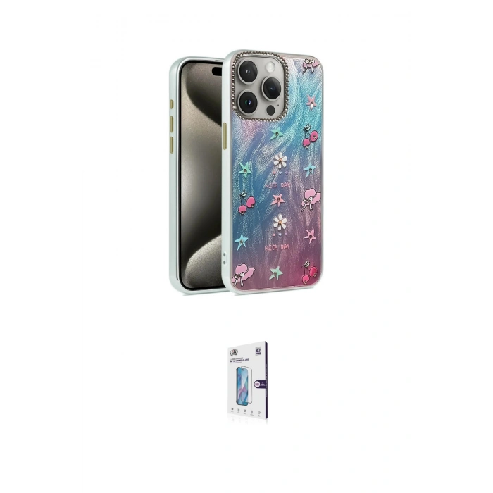 MARSİLYAN™- iPhone 15 Pro Max Kılıf Zirve Modern Prime - Siyah Bilvis 0.18mm Plus Cam Ekran Koruyucu