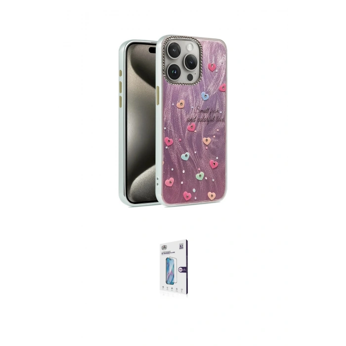 MARSİLYAN™- iPhone 15 Pro Max Kılıf Zirve Modern Prime - Siyah Bilvis 0.18mm Plus Cam Ekran Koruyucu