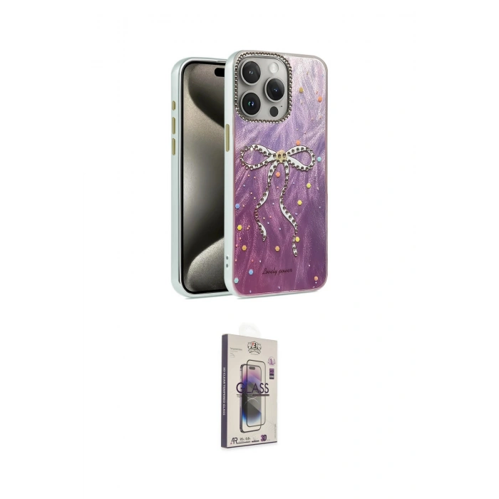 MARSİLYAN™- iPhone 15 Pro Max Kılıf Zirve Modern Prime - Siyah Bilvis 3D Cam Ekran Koruyucu