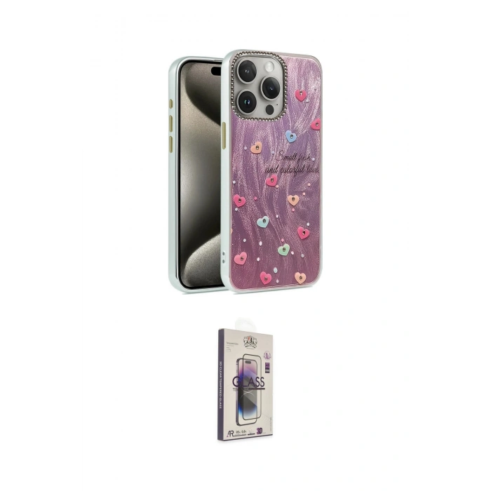 MARSİLYAN™- iPhone 15 Pro Max Kılıf Zirve Modern Prime - Siyah Bilvis 3D Cam Ekran Koruyucu