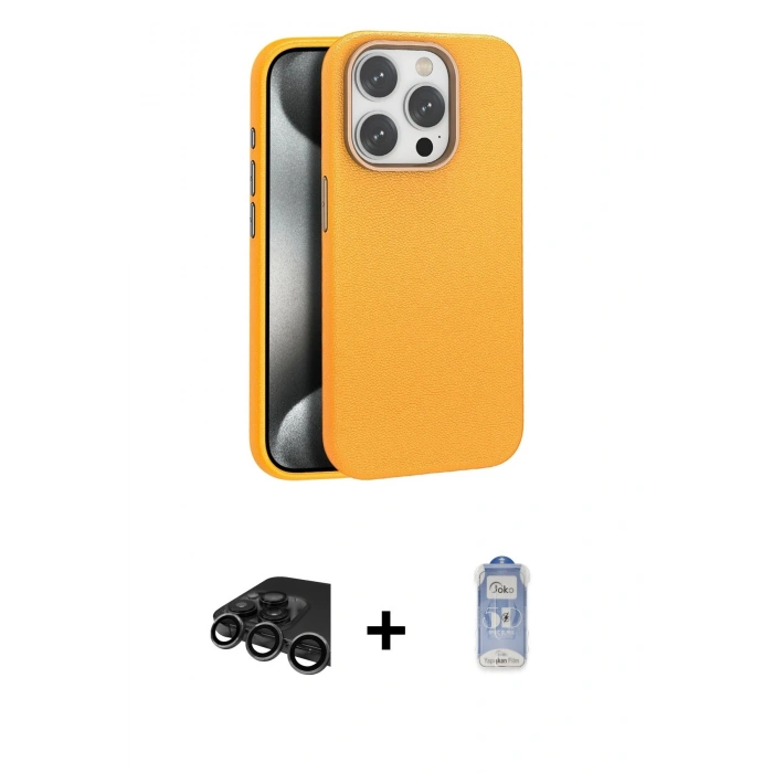 MARSİLYAN™- iPhone 15 Pro Max Kılıf Zirve Modern Prime - Siyah Joko Magic 5D Cam + Raze Metal Kamera Lens - TMGI