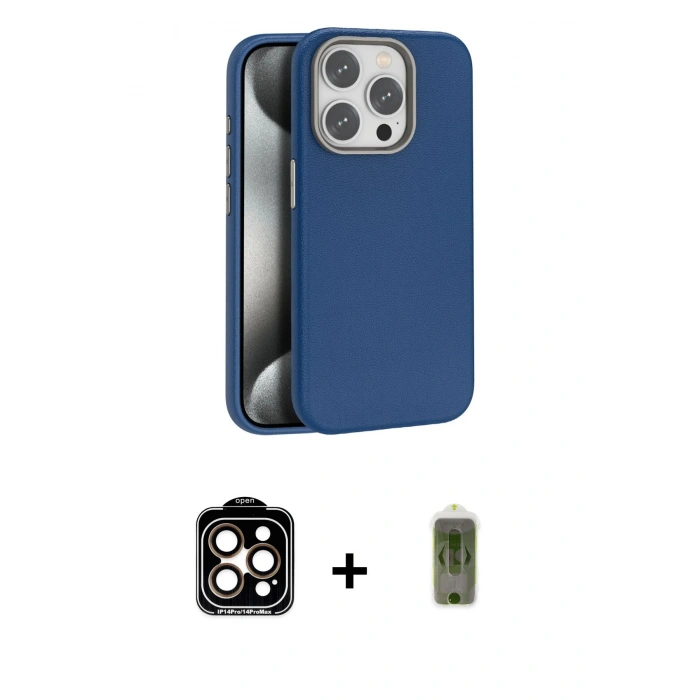 MARSİLYAN™- iPhone 15 Pro Max Kılıf Zirve Modern Prime - Siyah Joko Magic 5D Hayalet Cam + PVD Metal Kamera Lens - TU