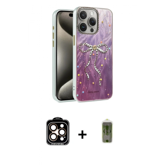 MARSİLYAN™- iPhone 15 Pro Max Kılıf Zirve Modern Prime - Siyah Joko Magic 5D Hayalet Cam + PVD Metal Kamera Lens - TU