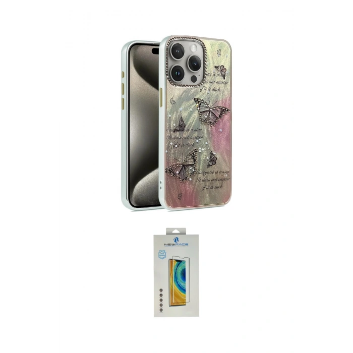 MARSİLYAN™- iPhone 15 Pro Max Kılıf Zirve Modern Prime - Siyah Polymer Nano Ekran Koruyucu