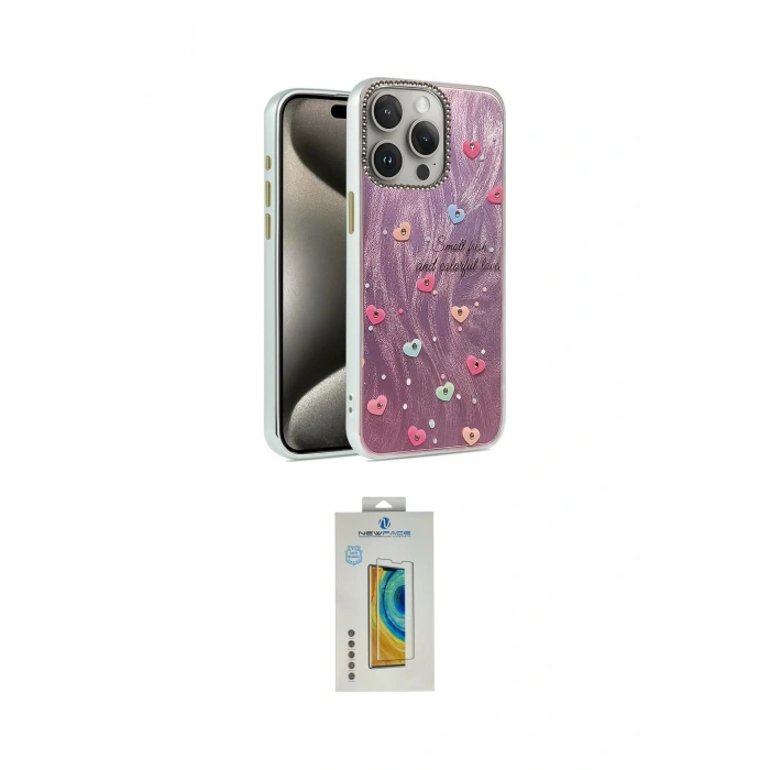 MARSİLYAN™- iPhone 15 Pro Max Kılıf Zirve Modern Prime - Siyah Polymer Nano Ekran Koruyucu