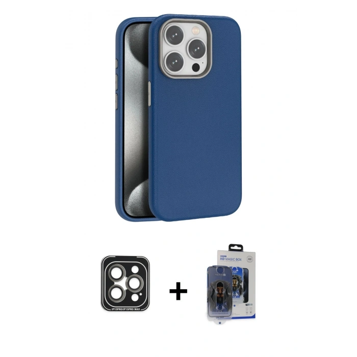 MARSİLYAN™- iPhone 15 Pro Max Kılıf Zirve Modern Prime - Siyah Vanessa Magic Cam + PVD Metal Kamera Lens - GI