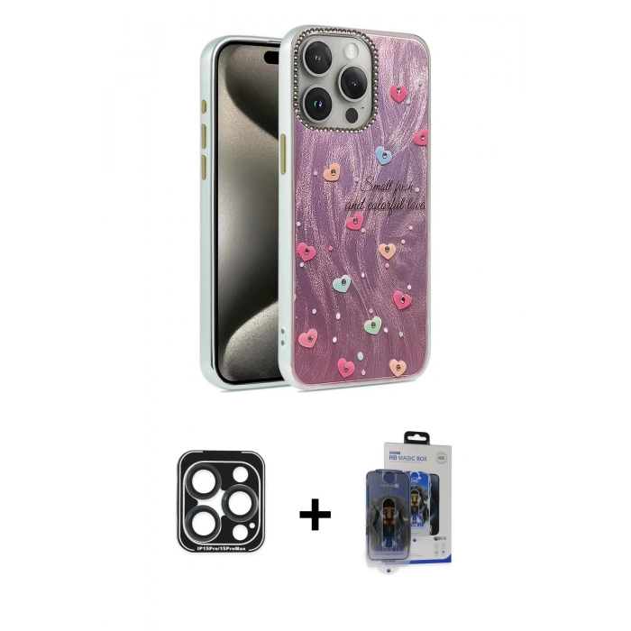 MARSİLYAN™- iPhone 15 Pro Max Kılıf Zirve Modern Prime - Siyah Vanessa Magic Cam + PVD Metal Kamera Lens - LT