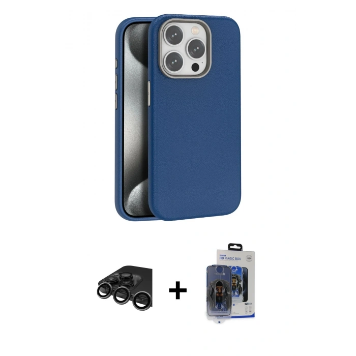 MARSİLYAN™- iPhone 15 Pro Max Kılıf Zirve Modern Prime - Siyah Vanessa Magic Cam + Raze Metal Kamera Lens - TMGI