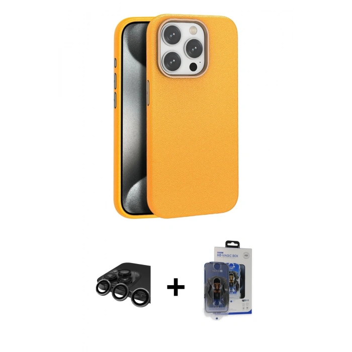 MARSİLYAN™- iPhone 15 Pro Max Kılıf Zirve Modern Prime - Siyah Vanessa Magic Cam + Raze Metal Kamera Lens - TMGI