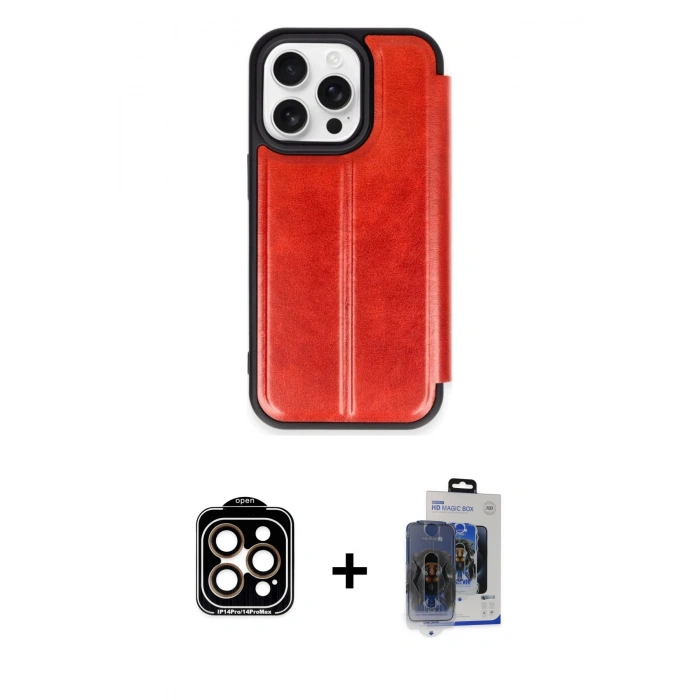 MARSİLYAN™- iPhone 15 Pro Max Kılıf Zirve Yansıma Serisi - Siyah Vanessa Magic Cam + PVD Metal Kamera Lens - TU