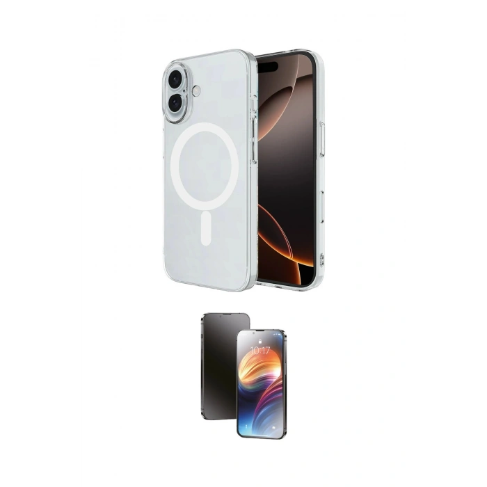 MARSİLYAN™- iPhone 16 Kılıf Ahenk Yansıma Prime - Siyah 3D Antistatik Mat Seramik Nano Ekran Koruyucu