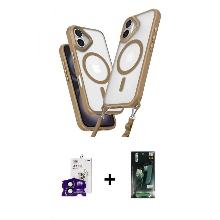 MARSİLYAN™- iPhone 16 Kılıf Atlas Doku Koleksiyonu - Siyah 360 Mat Full Body Arka Koruyucu + Bilvis Titan Kamera Lens - SH