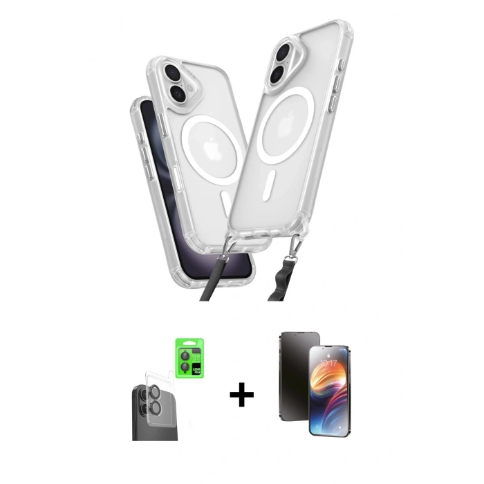 MARSİLYAN™- iPhone 16 Kılıf Atlas Doku Koleksiyonu - Siyah 3D Antistatik Mat Seramik Nano Ekran Koruyucu + Raze Metal Kamera Lens - SH