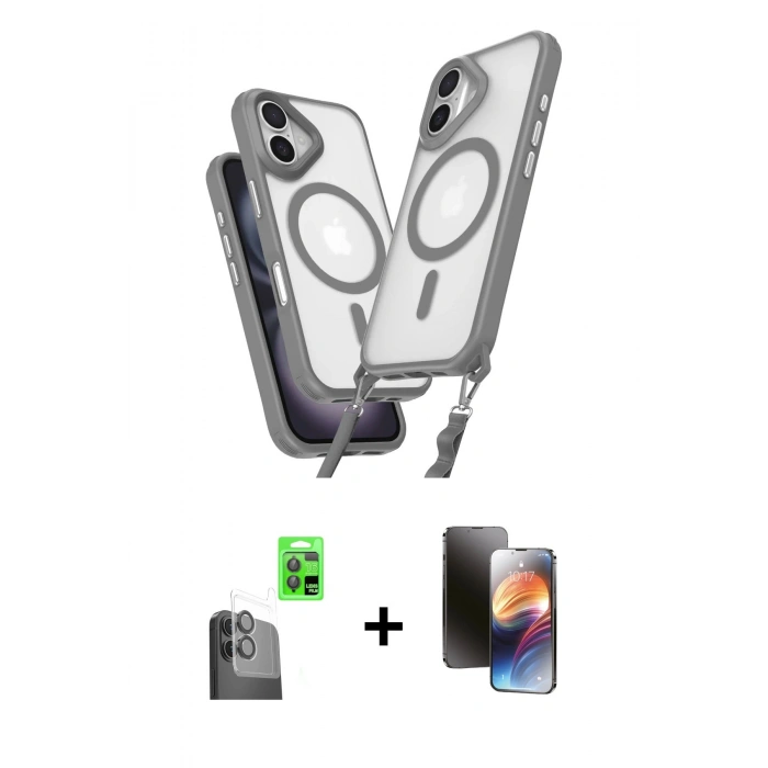 MARSİLYAN™- iPhone 16 Kılıf Atlas Doku Koleksiyonu - Siyah 3D Antistatik Mat Seramik Nano Ekran Koruyucu + Raze Metal Kamera Lens - SH