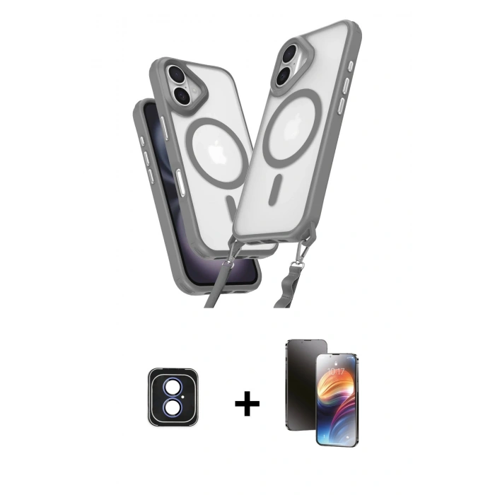 MARSİLYAN™- iPhone 16 Kılıf Atlas Doku Koleksiyonu - Siyah 3D Antistatik Mat Seramik Nano Ekran Koruyucu + PVD Metal Kamera Lens - MI