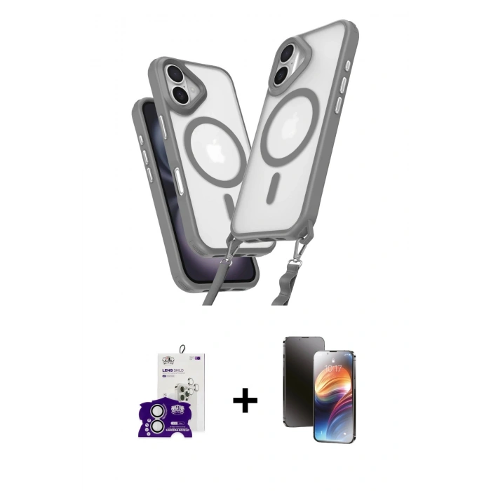 MARSİLYAN™- iPhone 16 Kılıf Atlas Doku Koleksiyonu - Siyah 3D Antistatik Mat Seramik Nano Ekran Koruyucu + Bilvis Titan Kamera Lens - GS