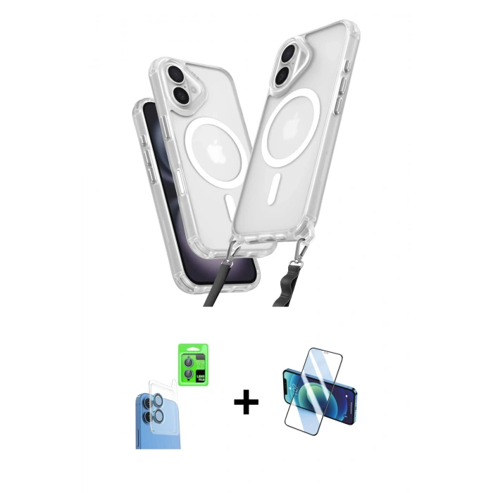 MARSİLYAN™- iPhone 16 Kılıf Atlas Doku Koleksiyonu - Siyah 3D Antistatik Seramik Nano Ekran Koruyucu + Raze Metal Kamera Lens - LT