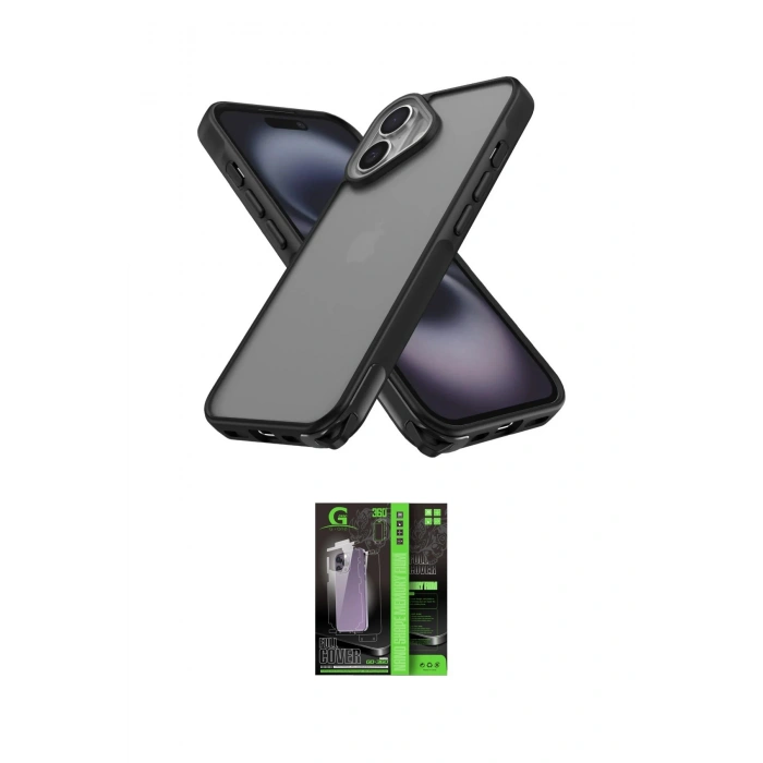 MARSİLYAN™- iPhone 16 Kılıf Atlas Form - Şeffaf 360 Full Body Arka Koruyucu