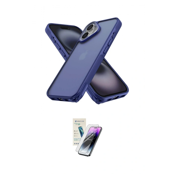 MARSİLYAN™- iPhone 16 Kılıf Atlas Form - Şeffaf Pasifik Cam Ekran Koruyucu