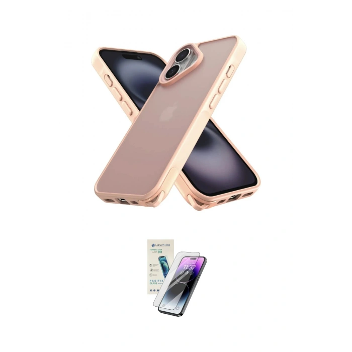 MARSİLYAN™- iPhone 16 Kılıf Atlas Form - Şeffaf Pasifik Cam Ekran Koruyucu