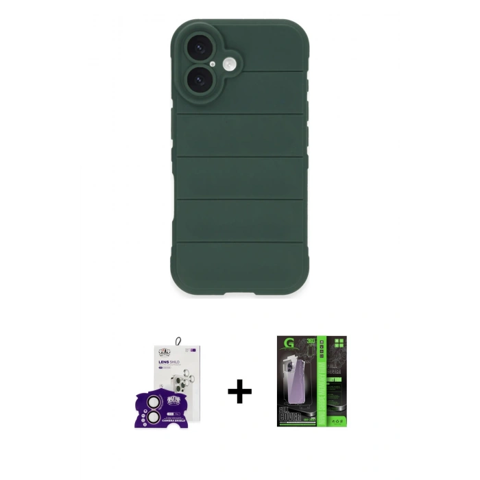 MARSİLYAN™- iPhone 16 Kılıf Atlas Koleksiyonu - Şeffaf 360 Full Body Arka Koruyucu + Bilvis Titan Kamera Lens - PE