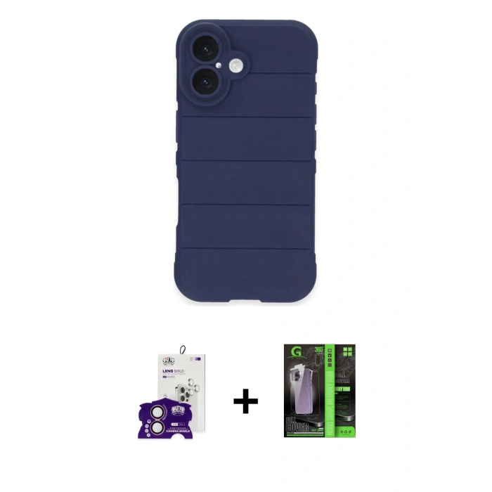 MARSİLYAN™- iPhone 16 Kılıf Atlas Koleksiyonu - Şeffaf 360 Full Body Arka Koruyucu + Bilvis Titan Kamera Lens - PE