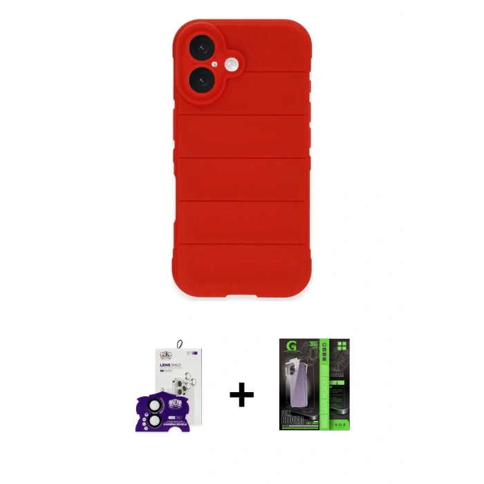 MARSİLYAN™- iPhone 16 Kılıf Atlas Koleksiyonu - Şeffaf 360 Full Body Arka Koruyucu + Bilvis Titan Kamera Lens - SH