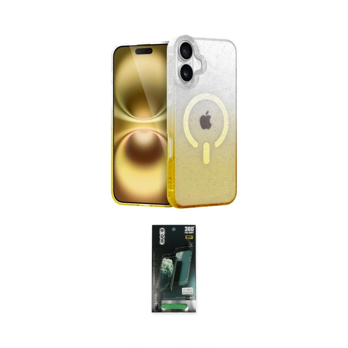 MARSİLYAN™- iPhone 16 Kılıf Eksen Minimal Özel Seri - Siyah 360 Mat Full Body Arka Koruyucu