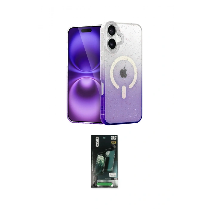 MARSİLYAN™- iPhone 16 Kılıf Eksen Minimal Özel Seri - Siyah 360 Mat Full Body Arka Koruyucu