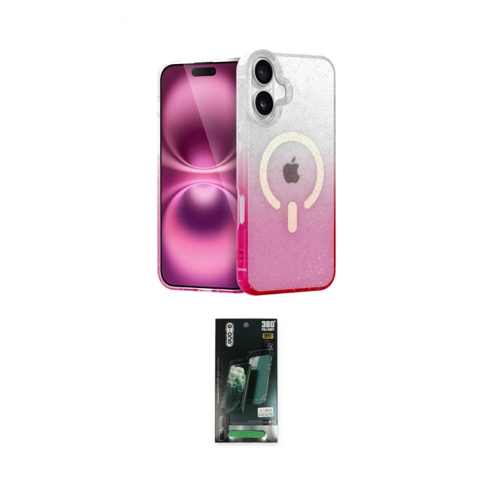 MARSİLYAN™- iPhone 16 Kılıf Eksen Minimal Özel Seri - Siyah 360 Mat Full Body Arka Koruyucu