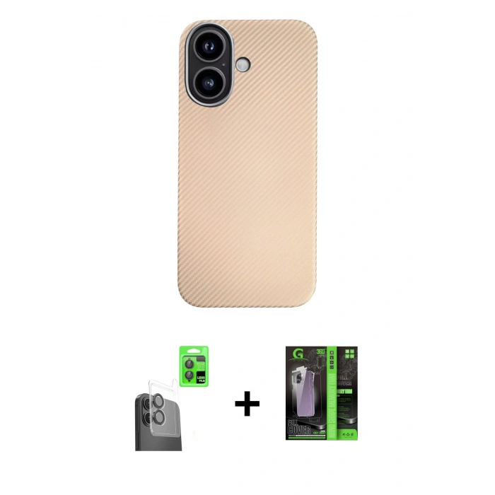 MARSİLYAN™- iPhone 16 Kılıf Eksen Prime - Şeffaf 360 Full Body Arka Koruyucu + Raze Metal Kamera Lens - SH