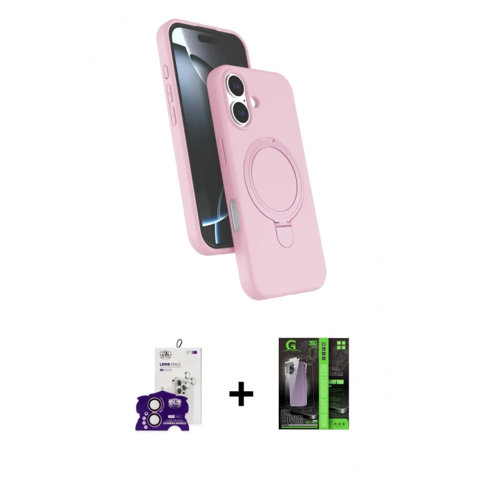MARSİLYAN™- iPhone 16 Kılıf İz Işık Koleksiyonu - Şeffaf 360 Full Body Arka Koruyucu + Bilvis Titan Kamera Lens - PE