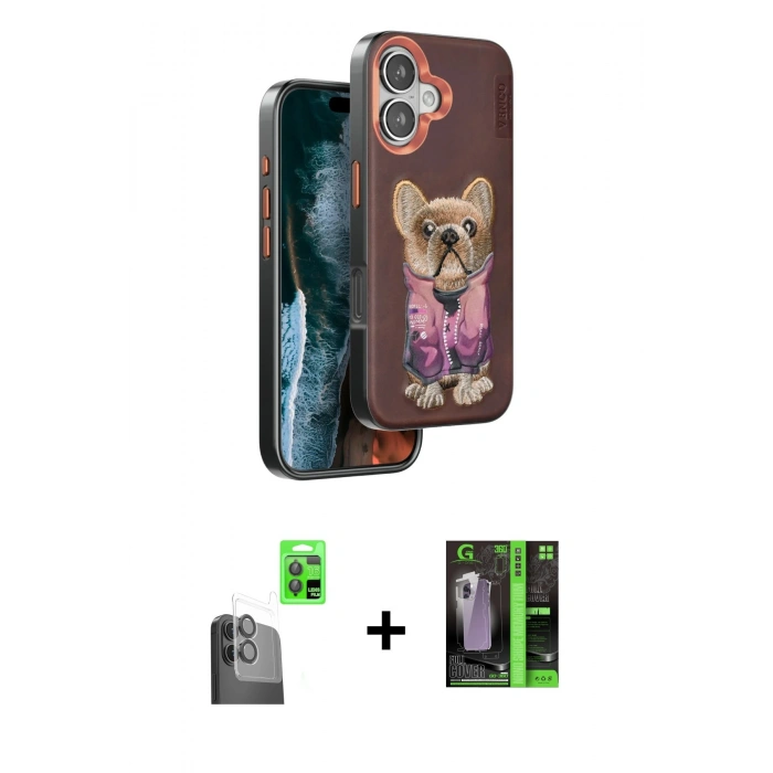 MARSİLYAN™- iPhone 16 Kılıf İz Minimal Koleksiyonu - Şeffaf 360 Full Body Arka Koruyucu + Raze Metal Kamera Lens - SH