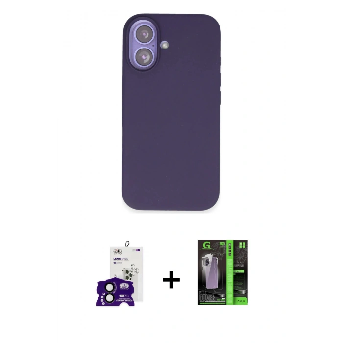 MARSİLYAN™- iPhone 16 Kılıf Kıvılcım Çizgi Serisi - Şeffaf 360 Full Body Arka Koruyucu + Bilvis Titan Kamera Lens - SH
