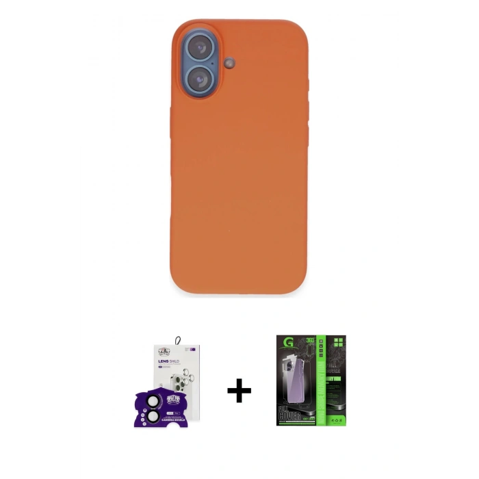 MARSİLYAN™- iPhone 16 Kılıf Kıvılcım Çizgi Serisi - Şeffaf 360 Full Body Arka Koruyucu + Bilvis Titan Kamera Lens - SH