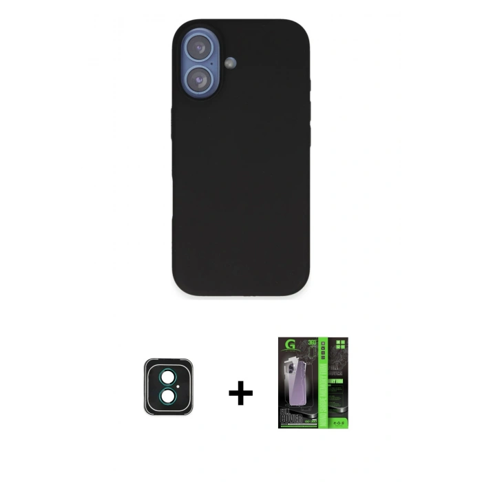 MARSİLYAN™- iPhone 16 Kılıf Kıvılcım Çizgi Serisi - Şeffaf 360 Full Body Arka Koruyucu + PVD Metal Kamera Lens - YL