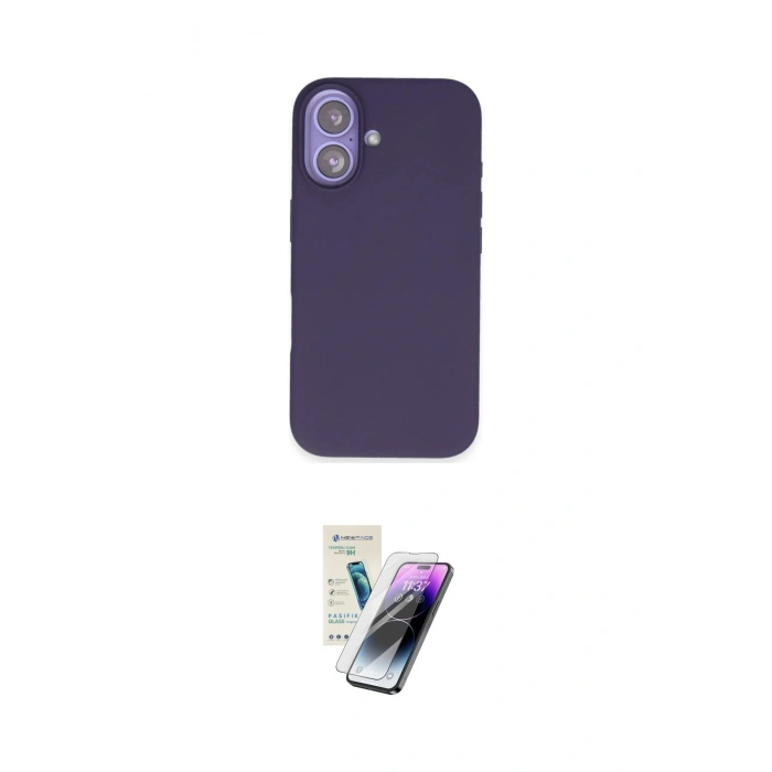 MARSİLYAN™- iPhone 16 Kılıf Kıvılcım Çizgi Serisi - Şeffaf Pasifik Cam Ekran Koruyucu