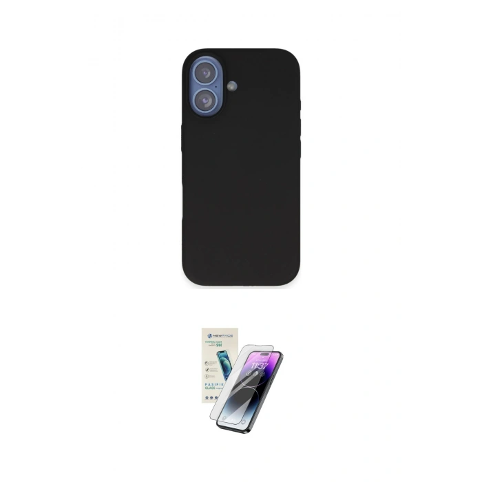 MARSİLYAN™- iPhone 16 Kılıf Kıvılcım Çizgi Serisi - Şeffaf Pasifik Cam Ekran Koruyucu