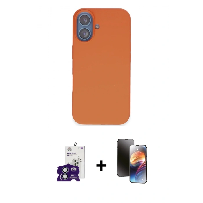 MARSİLYAN™- iPhone 16 Kılıf Kıvılcım Çizgi Serisi - Siyah 3D Antistatik Mat Seramik Nano Ekran Koruyucu + Bilvis Titan Kamera Lens - YL