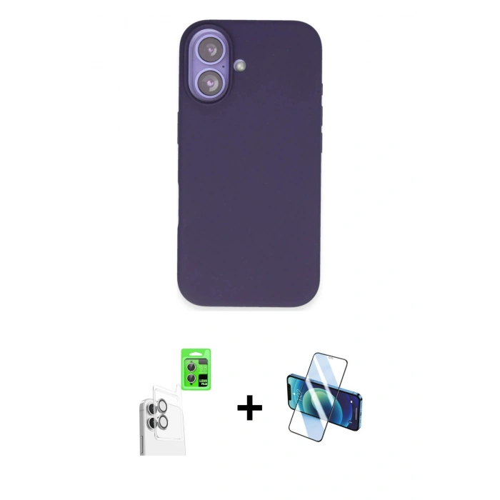 MARSİLYAN™- iPhone 16 Kılıf Kıvılcım Çizgi Serisi - Siyah 3D Antistatik Seramik Nano Ekran Koruyucu + Raze Metal Kamera Lens - BZ