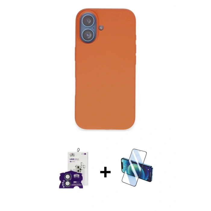 MARSİLYAN™- iPhone 16 Kılıf Kıvılcım Çizgi Serisi - Siyah 3D Antistatik Seramik Nano Ekran Koruyucu + Bilvis Titan Kamera Lens - YL