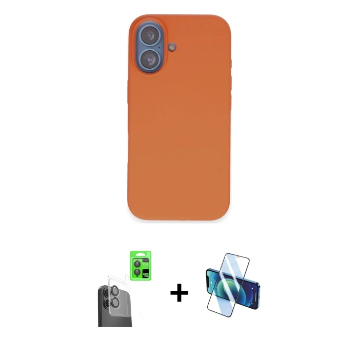 MARSİLYAN™- iPhone 16 Kılıf Kıvılcım Çizgi Serisi - Siyah 3D Antistatik Seramik Nano Ekran Koruyucu + Raze Metal Kamera Lens - SH