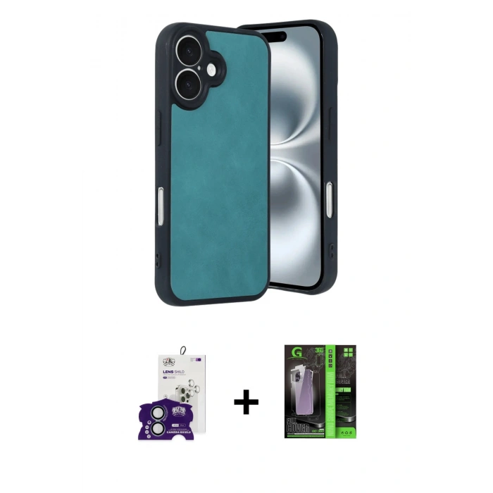 MARSİLYAN™- iPhone 16 Kılıf Kıvılcım Işık Serisi - Şeffaf 360 Full Body Arka Koruyucu + Bilvis Titan Kamera Lens - YL